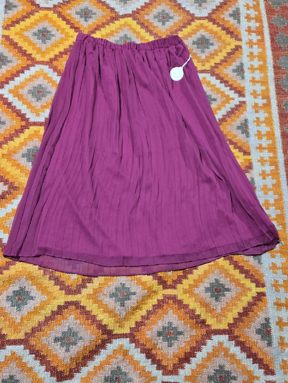 Spartina 449 Plum A-Line Pleated Midi Skirt